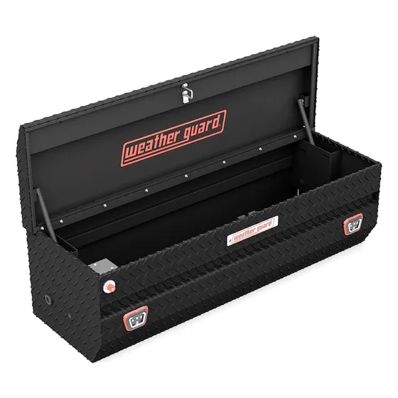 Weather Guard Aluminum Full-Size All-Purpose Truck Chest Tool Box, Gloss Black